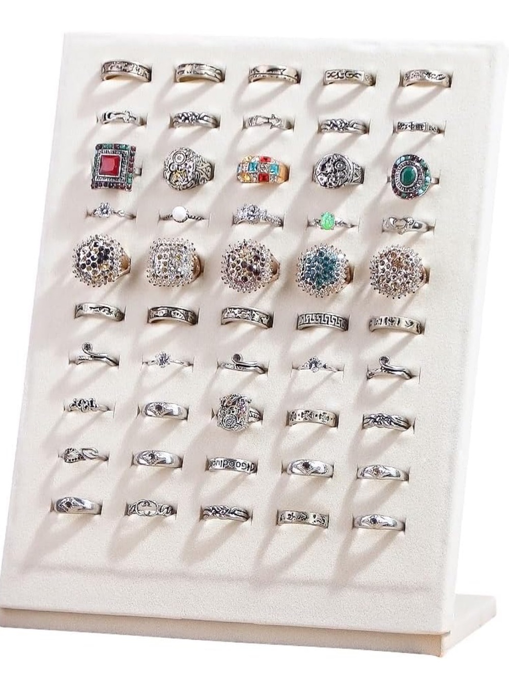 50 Slots Rings Display Stand, Ring Organizer Holder Stand for Selling or display